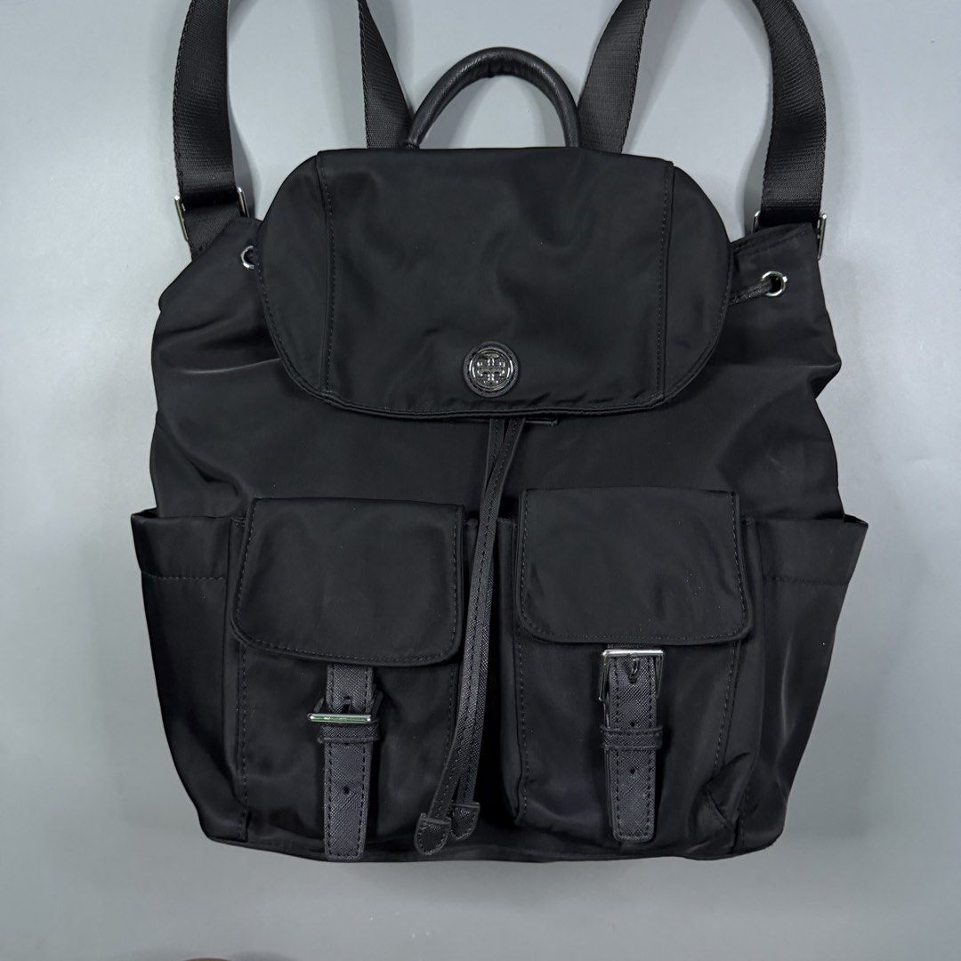 Tory Burch - Nylon Flap Backpack Black (Category: Backpacks) located in Paranaque City. Submitted by millennial_goodz (Listing ID 1461764149, Image 3). Description: WTS Tory Burch - Nylon Flap Backpack Black One Size Excellent condition Authentic DM.