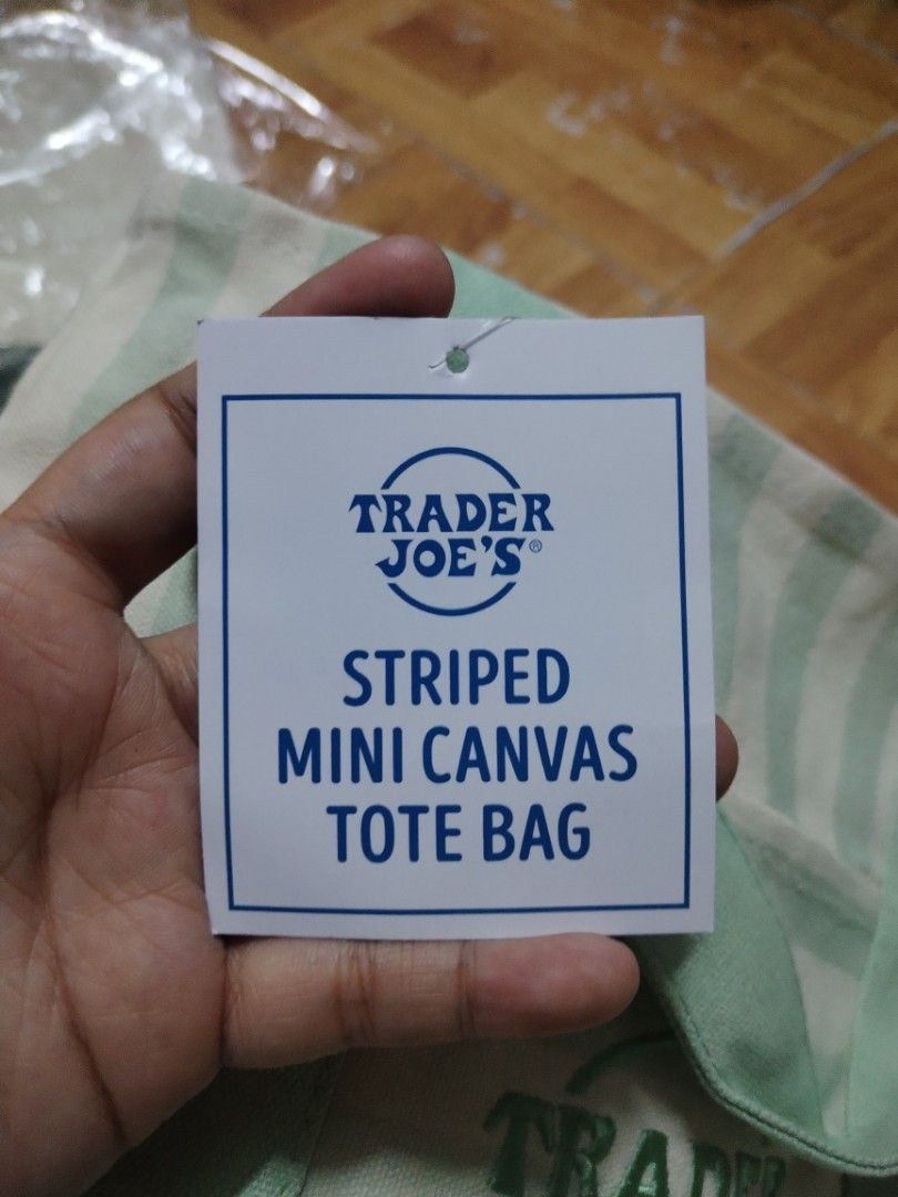 Trader Joe's Blue mini (Category: Tote Bags) located in Muntinlupa City. Submitted by adohr27 (Listing ID 1461597692, Image 2). Description: Brand new po.