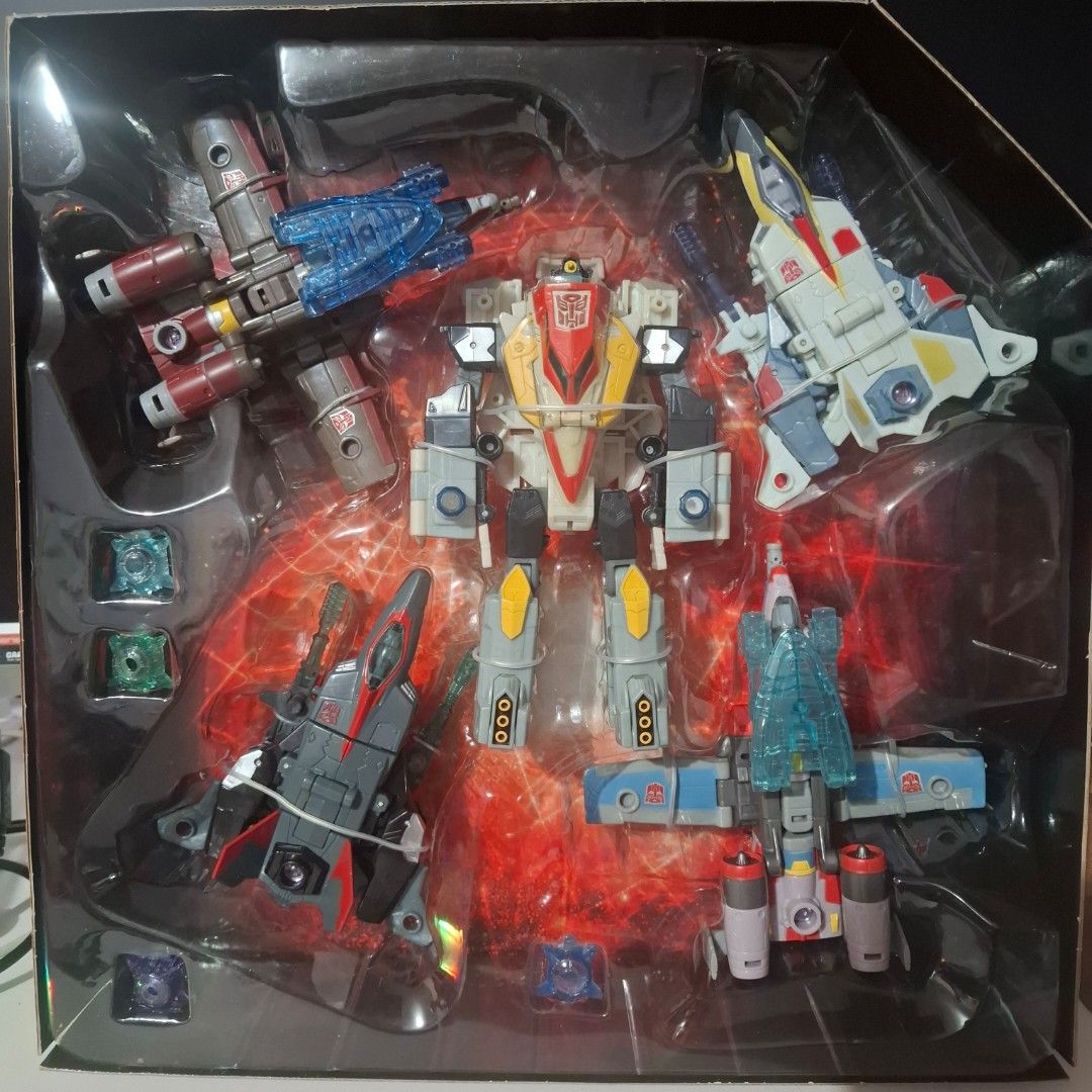 Transformers Universe Superion 25th Anniversary (Category: Figurines & Statues) located in Las Pinas. Submitted by speedy.caveman30 (Listing ID 1461617339, Image 3). Description: FS: Transformers Universe Superion 25th Anniversary - set includes 5 figures which can transform from veh to robot, and can combine to form 1 Big robot called Superion - item is BIB (Back In Box). Displayed only and not played with Price: Php 1,500 MOP: Gcash, Gotyme or 