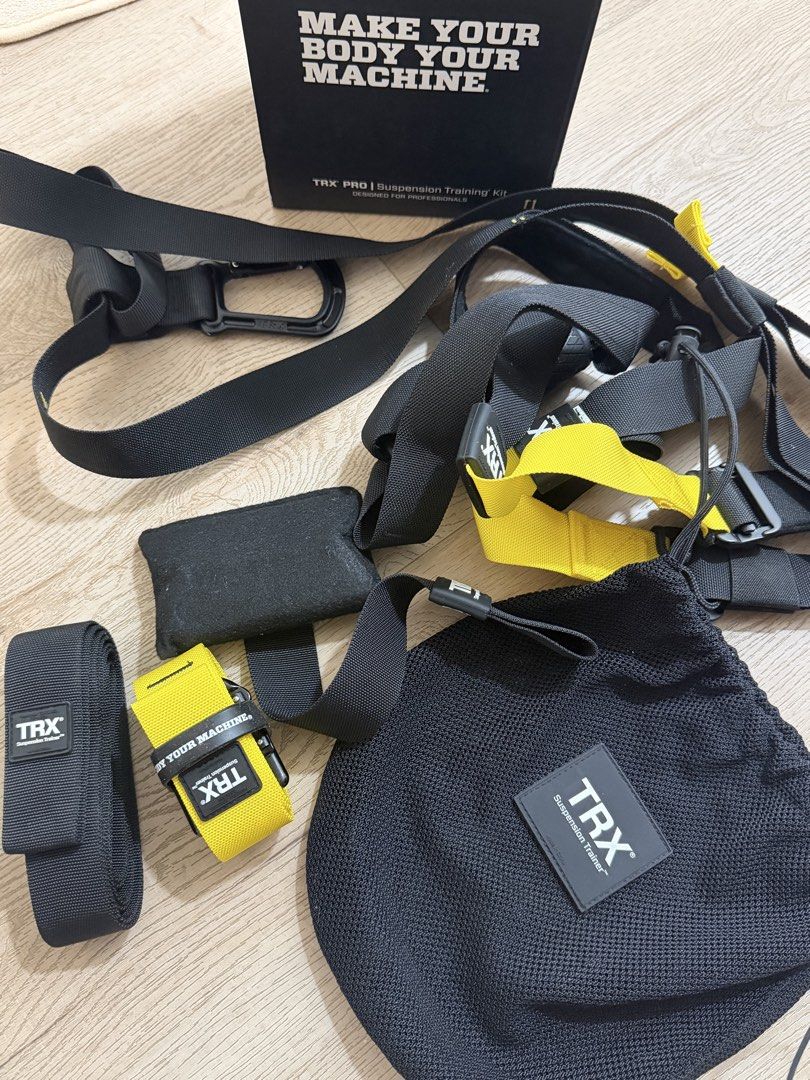 TRX PRO Suspension Training Kit (Category: Toning & Stretching Accessories) located in Singapore. Submitted by 2ofakind (Listing ID 1461675813, Image 3). Description: - TRX PRO Suspension Training Kit - Ideal for professional use - Enables full-body workouts anywhere - Includes trainer, anchors, straps, and carry bag - Highly versatile for effective training.