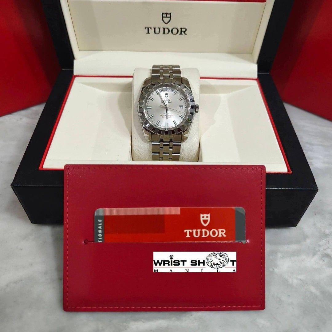 Tudor Classic (Category: Men's Watches) located in Quezon City. Submitted by wristshotmanila (Listing ID 1461699635, Image 2). Description: Tudor Classic 128,000 pesos Day date Reference: 23010 Year: 2014 Rating: 9/10 Crystal: sapphire Movement: automatic Case: 40mm Bracelet: fits 7.75 inches wrist Complete set IG: @wrist_shot_manila TikTok: @wristshotmanila #wristshotmanila #TUDORCLASSIC #tudordaydate #TudorWatch #swissmade.