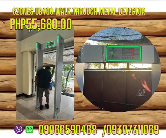 ub400 metal detector walk through metal detector (Category: Construction Tools & Equipment) located in Aroroy. Submitted by 09307311069 (Listing ID 1461590840, Image 1). Description: 1. 6 detecting zones 2. Sensitivity :2000 levels 3.calibration : Automatic when power on 4. Control Panel: Digital LED Display 5. Access Control : Button Panel 3. Alarm Indicator: LED lamp light and sound 4. People and alarm count display on LED screen 5. Traffic Ind