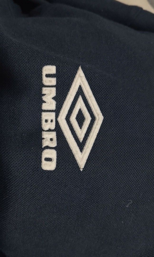 UMBRO VINTAGE CONTRAST COLLAR TEE (Category: Tshirts & Polo Shirts ) located in Mexico. Submitted by thethrift010203 (Listing ID 1461653773, Image 3). Description: LEGIT/AUTHENTIC UMBRO VINTAGE CONTRAST COLLAR TEE Color : NAVY BLUE Fabic : 82% Cotton 18% Polyester Size on Tag: MEDIUM Kasya sa MEDIUM to LARGE FIT XL Sobrang ganda,Comfortable, Width : 24 Length : 29.4 Condition : Excellent Condition Issue : Cut tag MOP :GCASH Ship via J&T Price : ₱