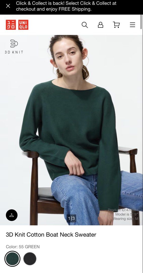 Uniqlo long sleeve (Category: Longsleeves) located in Manila. Submitted by violet04 (Listing ID 1461562644, Image 1). Description: Small on tag - rarely used. .