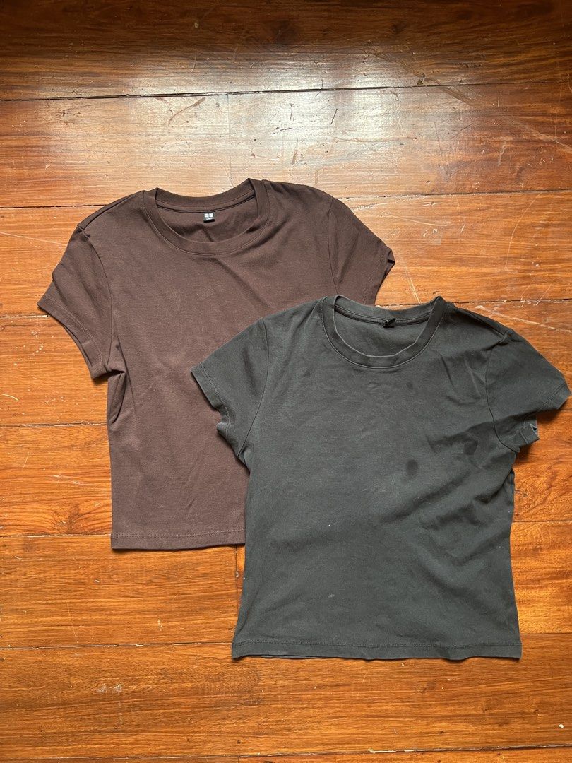 Uniqlo Ribbed(Brown & Grey) (Category: Shirts) located in Cebu City. Submitted by tita_chatts (Listing ID 1461566221, Image 1). Description: brown - never used black - well used, with oil stains 150 for both.