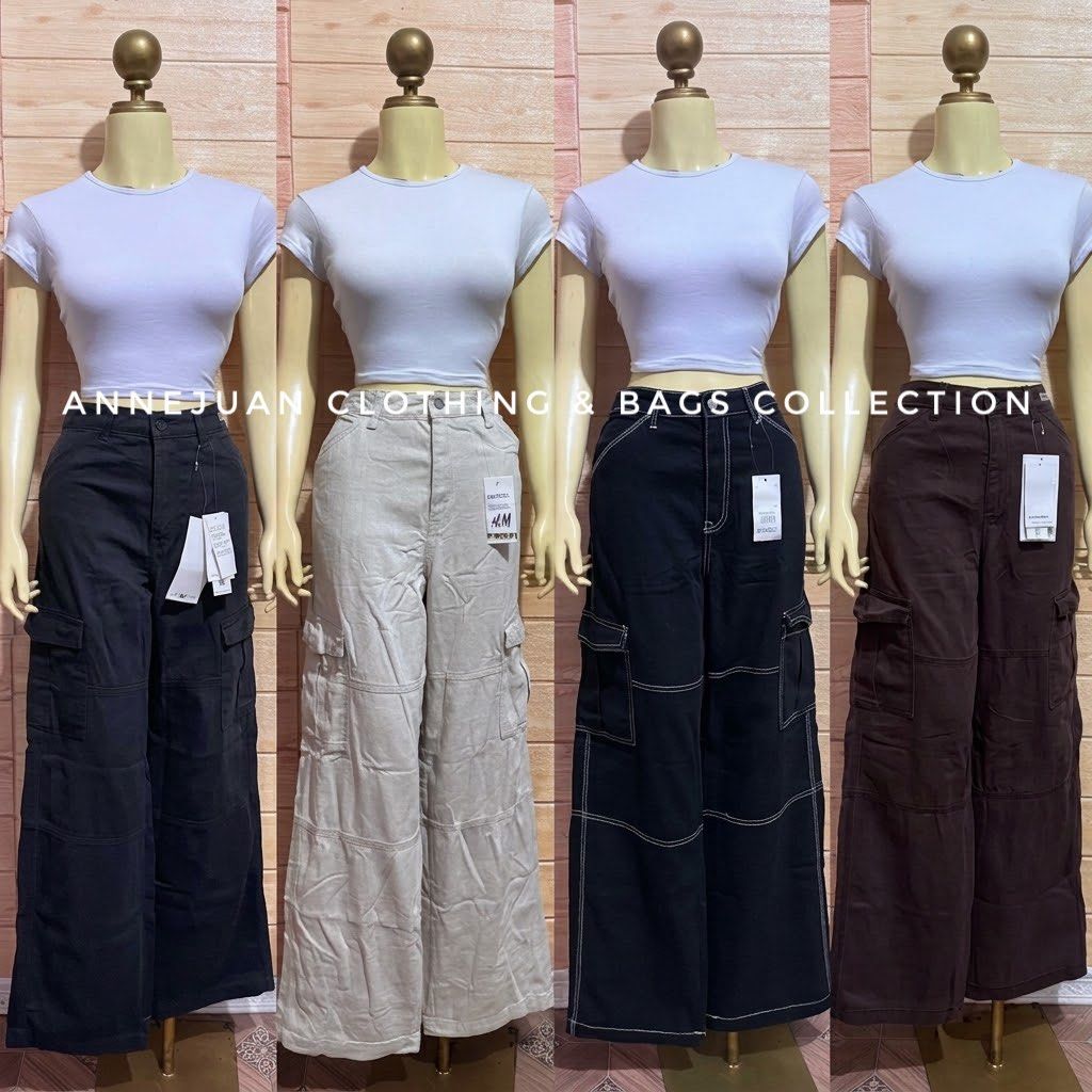 unisex cargo denim pants (Category: Other Bottoms) located in Manila. Submitted by annepalanioalfaro (Listing ID 1461743170, Image 2). Description: MALL PRICE 2k-3k+❌❌❌ SELLING for only 550 each, 2 for 1k✅ with sizes available 25-36 brandnew central signal taguig city lalamove/j&t.