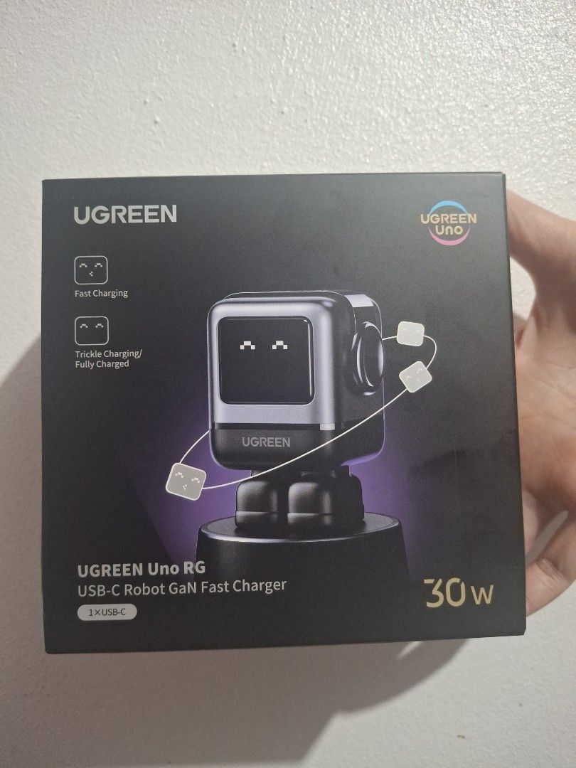USB-C Robot GaN Fast Charger (Category: Cables & Adaptors) located in Quezon City. Submitted by 042361 (Listing ID 1461573753, Image 1). Description: UGREEN Uno RG 30W USB-C PD GaN Fast Charger US (Space Gray) 30W Fast Charging GaN Technology Wide Compatibility Smart Power Distribution.