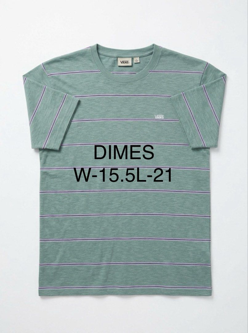Vans Striped T-Shirt Size L (Category: Tshirts & Polo Shirts ) located in Makati City. Submitted by dymon_08 (Listing ID 1461720249, Image 1). Description: - Green Vans t-shirt - Purple and white stripes - Size L - Small mark on sleeve (circled in last photo).