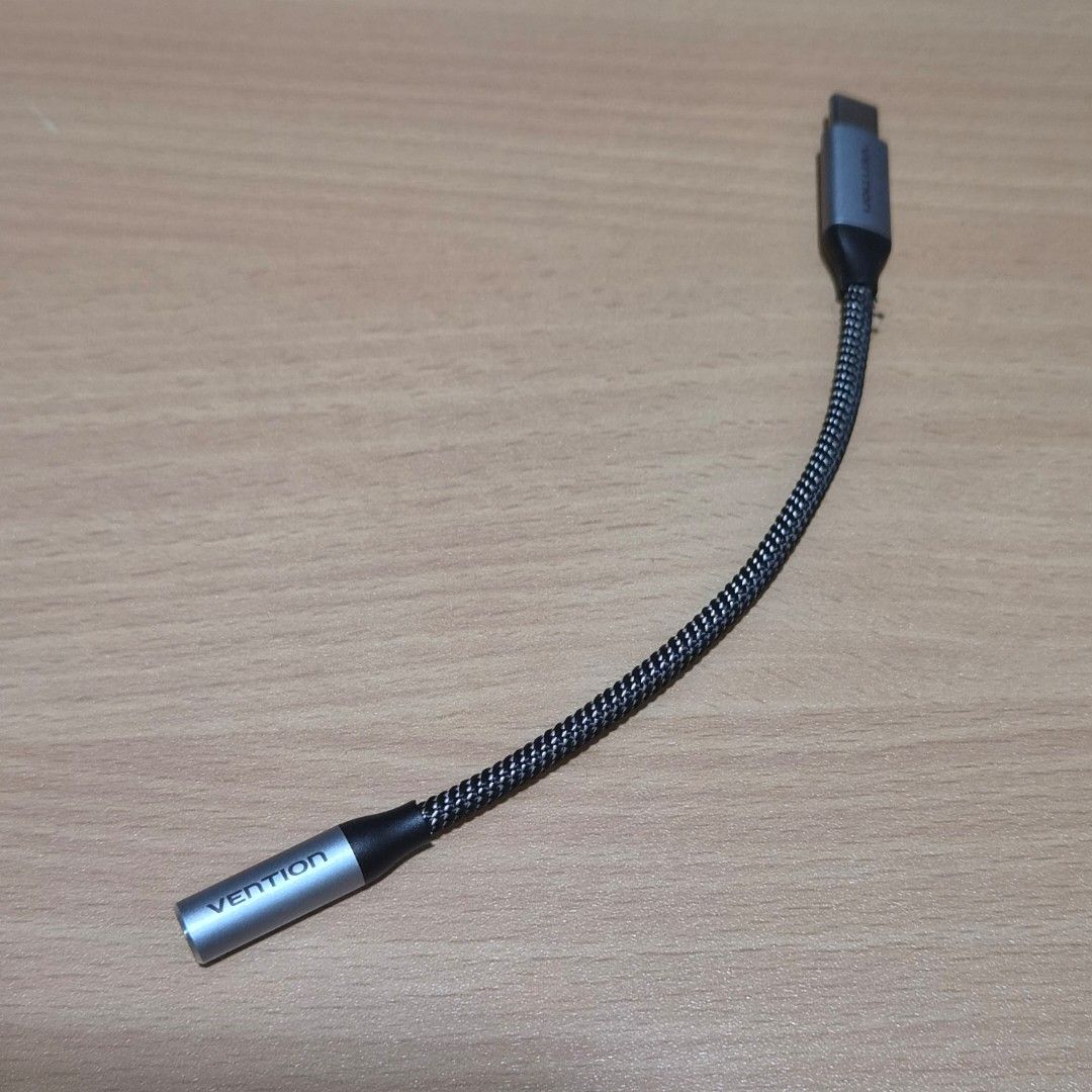 Vention 3.5mm to Type C DAC Cable (Category: Earphones) located in Quezon City. Submitted by senpafl (Listing ID 1461602628, Image 1). Description: Original Vention 3.5mm to Type C DAC cable. 99 pesos. Works with 3.5mm earphone jacks to Type C only phones. Used for 2 weeks. Cloth-braid as seen in photos. Minimal and natural wear only and does not affect function. Loc: QC / Cavite (please dm first) Rfs: Bought a dedicated cable for my IEMs..