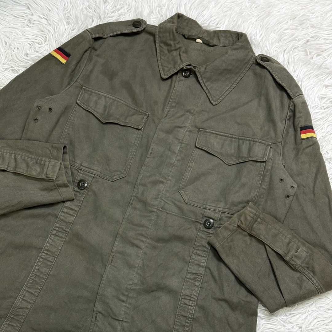 Vintage army / military (Category: Coats, Jackets and Outerwear) located in Baguio. Submitted by sellingtonshop (Listing ID 1461591766, Image 2). Description: r24. 1987 Marquardt and Schulz German Army moleskin jacket Size: 7 on tag fits XL Dimes: 30*23.5 Condition: very good Issue: stain on chest Mine: 1080 Steal: 1280 Grab: 1480.