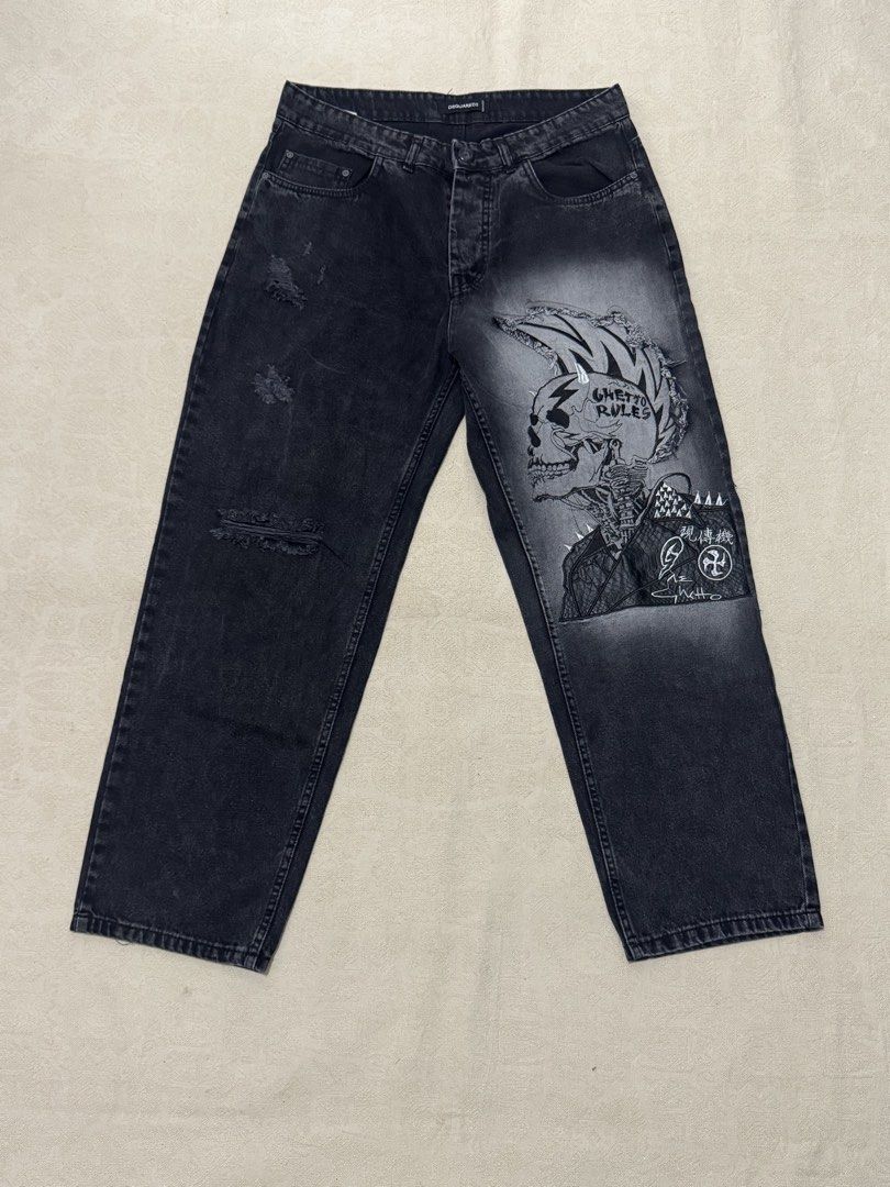 Vintage Boot Dsquared Punk Baggy Jeans (Category: Jeans) located in Angeles City. Submitted by luigisells (Listing ID 1461759802, Image 1). Description: Size 35 Very Good Condition Issue/s: none * tattered on right knee MOP: Gcash or Bank Transfer Courier: J&t Express.