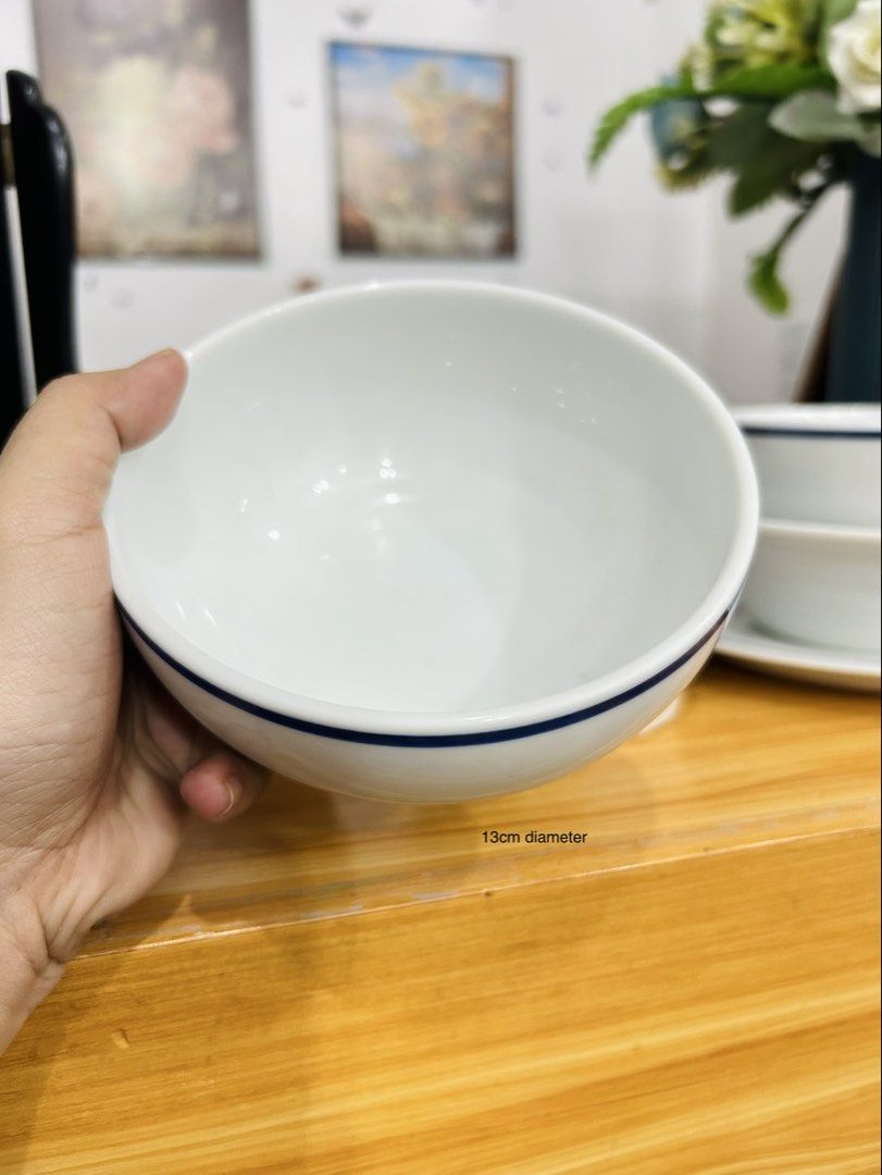 Vintage “LITTLE MERMAID” Ceramic Dinnerware Set! 🍽️ (Category: Dinnerware & Cutlery) located in Bustos. Submitted by gthings.collectibles (Listing ID 1461682961, Image 3). Description: Vintage “LITTLE MERMAID” Ceramic Dinnerware Set! 🍽️ Yours at ₱ 400 only !! 💙Perfect for everyday use or your aesthetic table setup! Minimalist design featuring a classic blue rim band na napaka-timeless at clean tingnan. Parang French bistro o Scandinavian vibe!