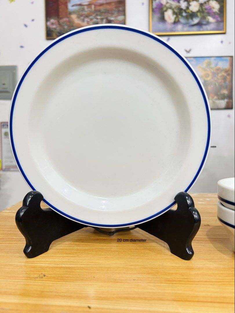 Vintage “LITTLE MERMAID” Ceramic Dinnerware Set! 🍽️ (Category: Dinnerware & Cutlery) located in Bustos. Submitted by gthings.collectibles (Listing ID 1461682961, Image 2). Description: Vintage “LITTLE MERMAID” Ceramic Dinnerware Set! 🍽️ Yours at ₱ 400 only !! 💙Perfect for everyday use or your aesthetic table setup! Minimalist design featuring a classic blue rim band na napaka-timeless at clean tingnan. Parang French bistro o Scandinavian vibe!