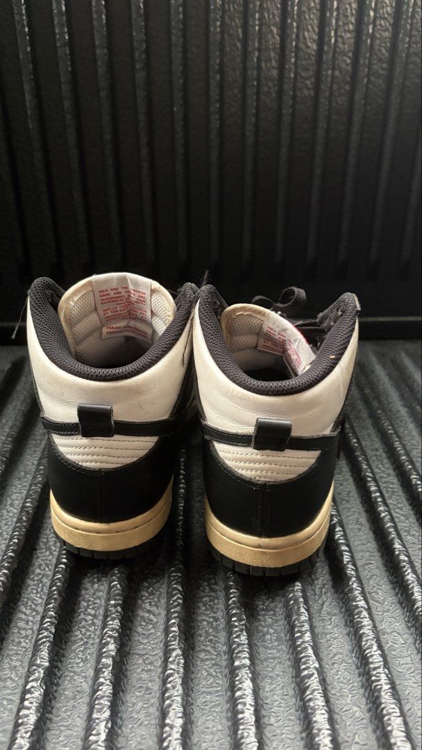 Vintage Nike Dunk Highs (Black/White "Panda" style) (Category: Sneakers) located in Batangas. Submitted by strtdcltrs (Listing ID 1461744489, Image 3). Description: High Cut Vintage Nike Dunk Highs (Black/White “Panda” style) Authentic Leather upper, textile lining, rubber outsole US 5.5 / UK 3 / EUR 36 / 22.5 cm.