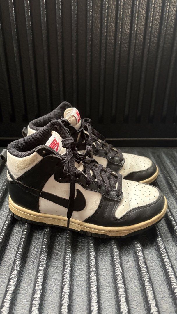 Vintage Nike Dunk Highs (Black/White "Panda" style) (Category: Sneakers) located in Batangas. Submitted by strtdcltrs (Listing ID 1461744489, Image 2). Description: High Cut Vintage Nike Dunk Highs (Black/White “Panda” style) Authentic Leather upper, textile lining, rubber outsole US 5.5 / UK 3 / EUR 36 / 22.5 cm.