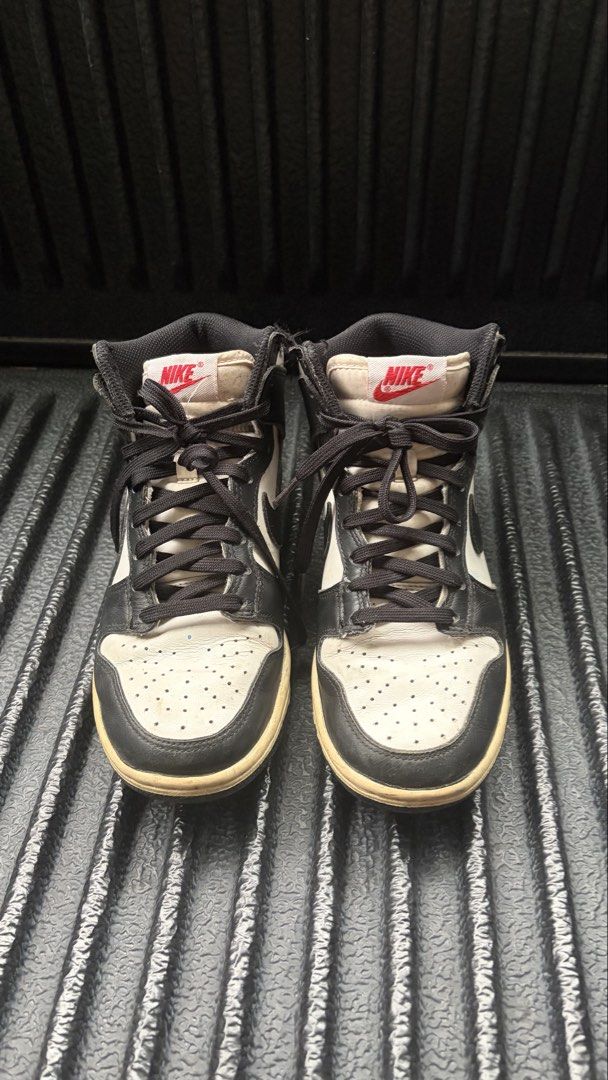 Vintage Nike Dunk Highs (Black/White "Panda" style) (Category: Sneakers) located in Batangas. Submitted by strtdcltrs (Listing ID 1461744489, Image 1). Description: High Cut Vintage Nike Dunk Highs (Black/White “Panda” style) Authentic Leather upper, textile lining, rubber outsole US 5.5 / UK 3 / EUR 36 / 22.5 cm.