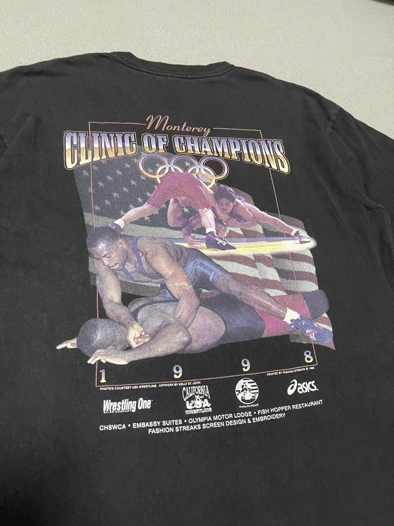 Vintage Wrestling Olympic Tee (Category: Tshirts & Polo Shirts ) located in Bulacan. Submitted by sanjisthrift (Listing ID 1461624988, Image 2). Description: Size XL Width 23 Length 28.5 Very Good Condition 9/10 Good fade.
