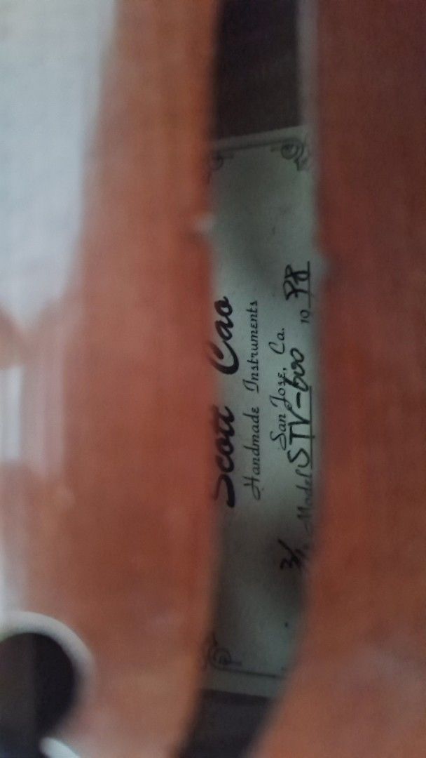 Violin Scott Cao STV-600 3/4 Size (Category: Musical Instruments) located in Puerto Princesa. Submitted by ziabns (Listing ID 1461642238, Image 3). Description: WTS LFB PH | VIOLIN - Scott Cao STV-600 Violin (Size 3/4) - includes case & bow - ₱22,000 MOP: GCash/MariBank (can do 50% DP + 50% LBC COD w/ SF) MOD: LBC RFS: need funds and will upgrade to 4/4 *Note: current market value of this make is at $1150 (~₱72K) so I believe the price I set is f