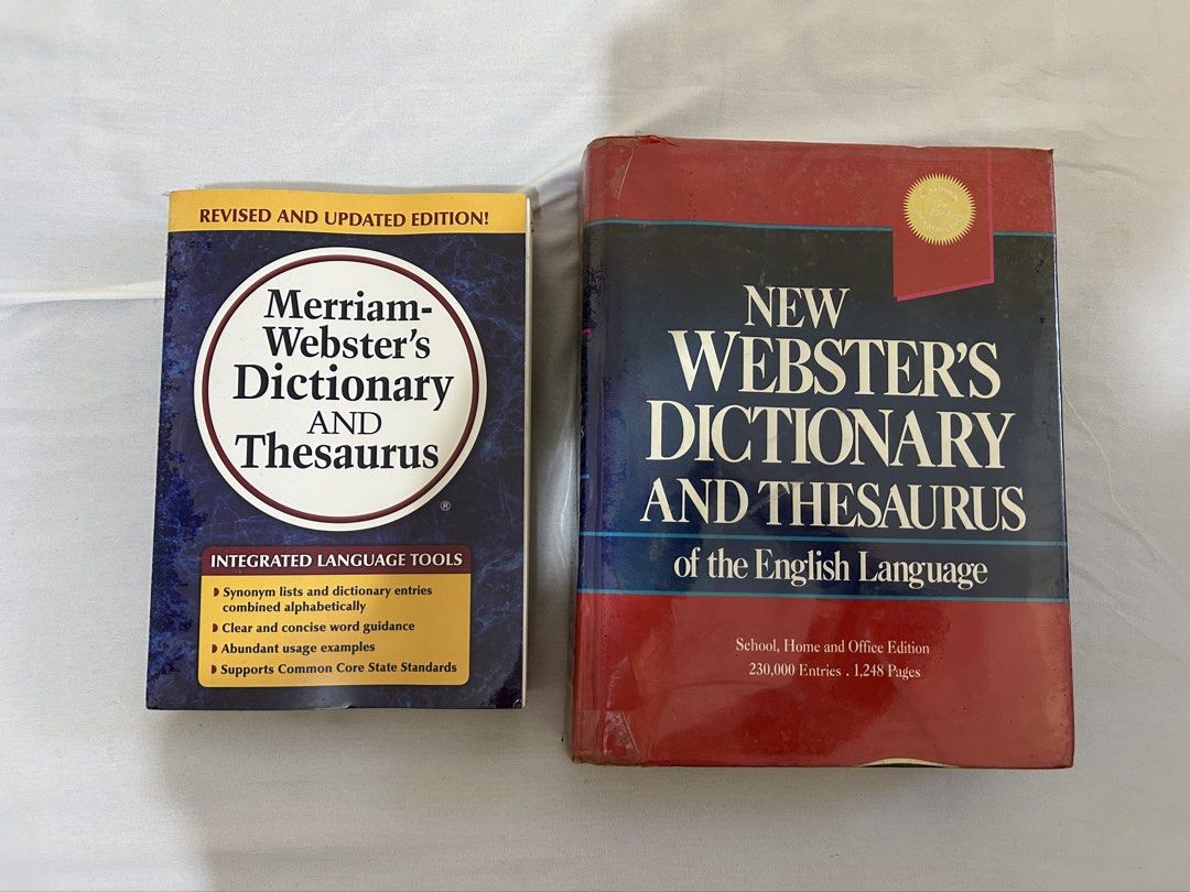 Webster's Dictionaries (SET) (Category: Storybooks) located in Batangas. Submitted by dusclutter (Listing ID 1461592563, Image 1). Description: SOLD AS SET ONLY No highlights, torn pages, or folded pages. Only yellowing of pages as seen in photos RFS: decluttering Loc: Sto tomas batangas Can do meetups in SM sto tomas if will purchase 5 or more books Shipping c/o buyer MOP: Gcash / Maribank / Maya /BDO .