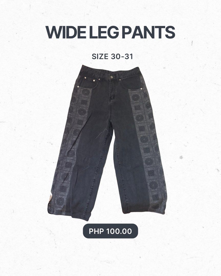 Wide Leg Pants (Category: Jeans) located in Caloocan City. Submitted by annabethh_029 (Listing ID 1461796768, Image 1). Description: Wide Leg Pants Size 30-31 .