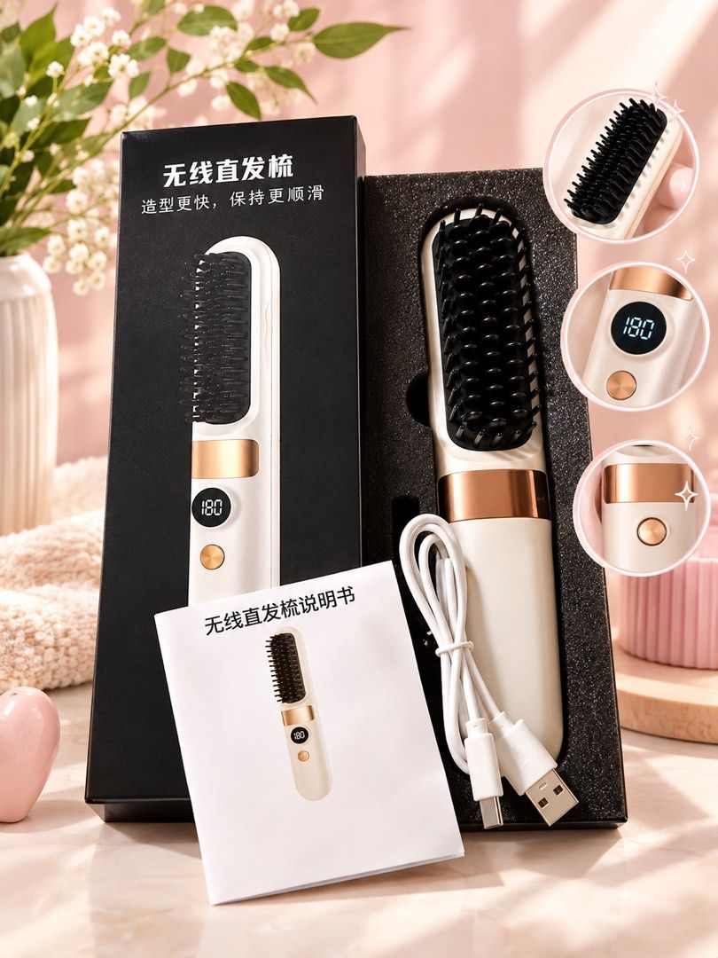 Wireless Hair Straightener Comb with USB Charging (Category: Hair) located in Manila. Submitted by nicole1645 (Listing ID 1461700102, Image 2). Description: - Wireless hair straightener comb - Styles hair fast and smooth - Digital display shows temperature - USB charging cable included - Easy to use for quick styling - Achieve salon-smooth hair at home.