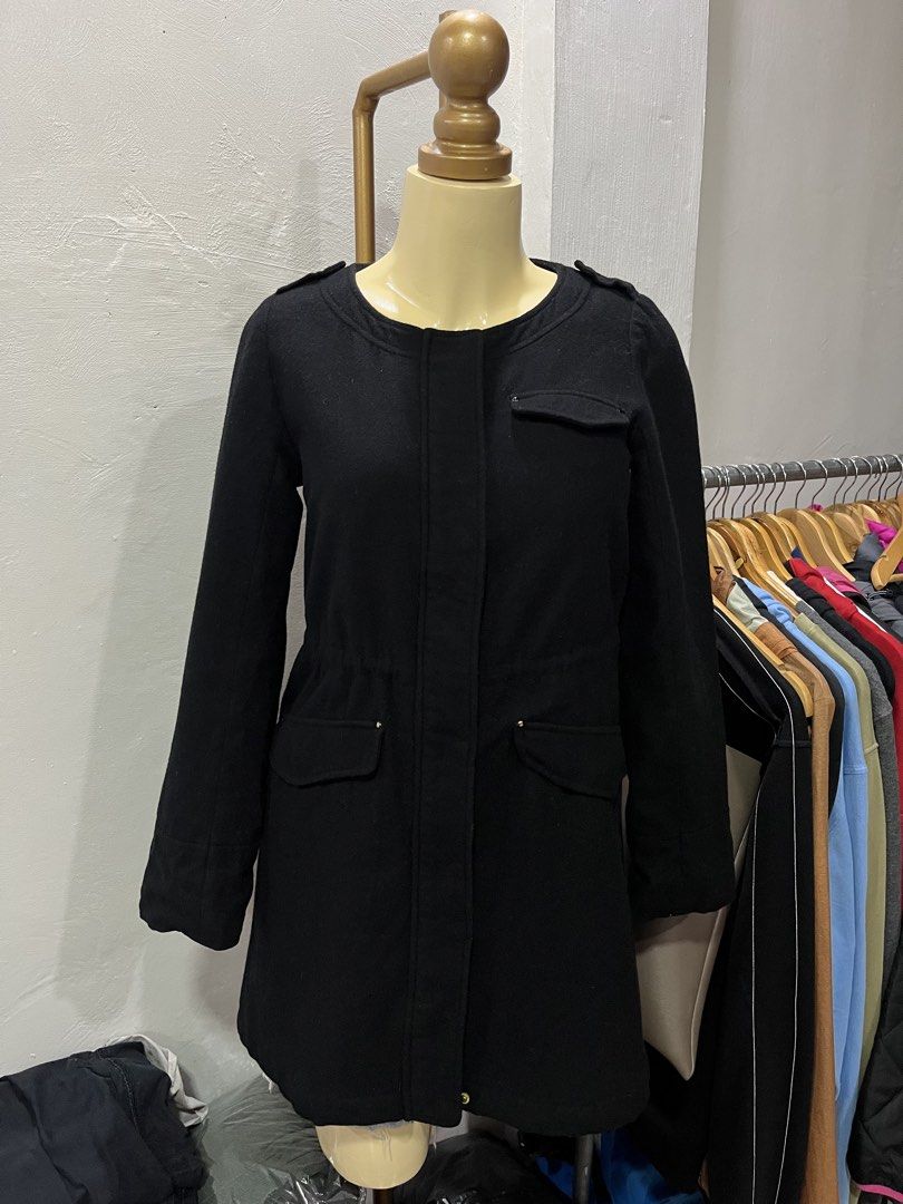 Womens wool Coat Jacket (Category: Coats, Jackets and Outerwear) located in Baliuag. Submitted by TOCThrift (Listing ID 1461612433, Image 1). Description: Womens wool Coat Jacket Size S on tag 18.5 width x 32 Length S-M womens fit Excellent Condition No issue 680 + SF Baliwag, Bulacan.