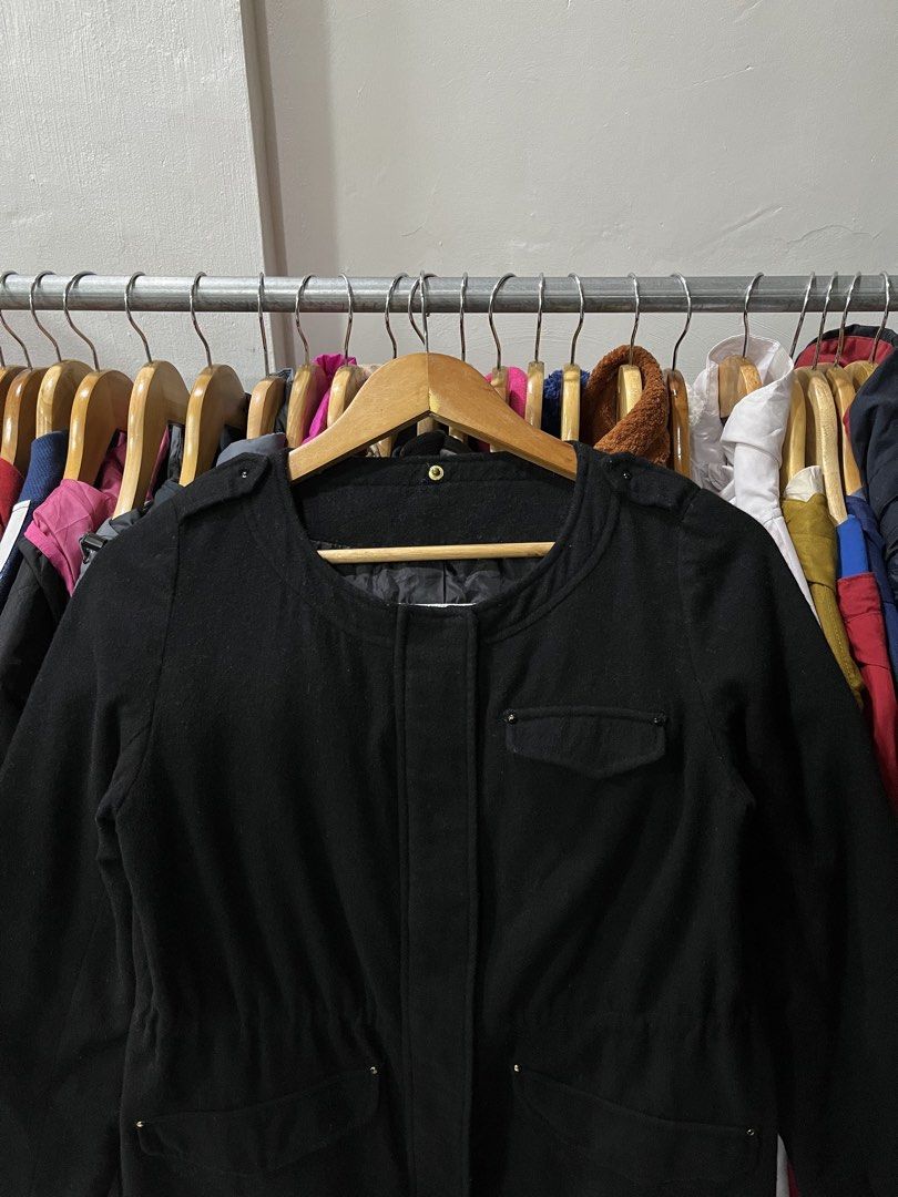 Womens wool Coat Jacket (Category: Coats, Jackets and Outerwear) located in Baliuag. Submitted by TOCThrift (Listing ID 1461612433, Image 3). Description: Womens wool Coat Jacket Size S on tag 18.5 width x 32 Length S-M womens fit Excellent Condition No issue 680 + SF Baliwag, Bulacan.