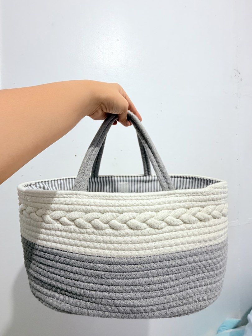 Baby Caddy Bag - Grey & White (Category: Storage Boxes & Baskets) located in Muntinlupa City. Submitted by iamjap (Listing ID 1461676542, Image 1). Description: PreLoved Baby Caddy Bag Muntinlupa area.