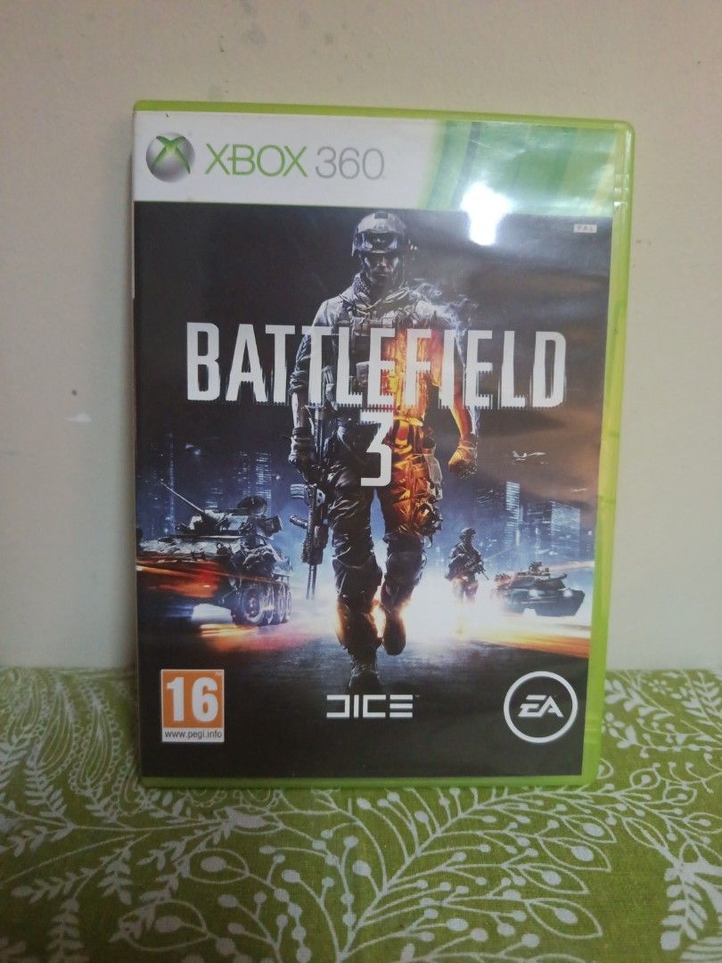 Xbox 360 Battlefield 3 Game (Category: Xbox) located in Muntinlupa City. Submitted by markkeub (Listing ID 1461754544, Image 1). Description: - Battlefield 3 for Xbox 360 - Includes both discs - Rated 16 - Award-winning: Best Action Game & Best Online Multiplayer - Powered by Frostbite 2 technology - Authentic single-player campaign - Online gameplay requires Xbox Live Gold membership - Please check photos for condition details pick up alabang se