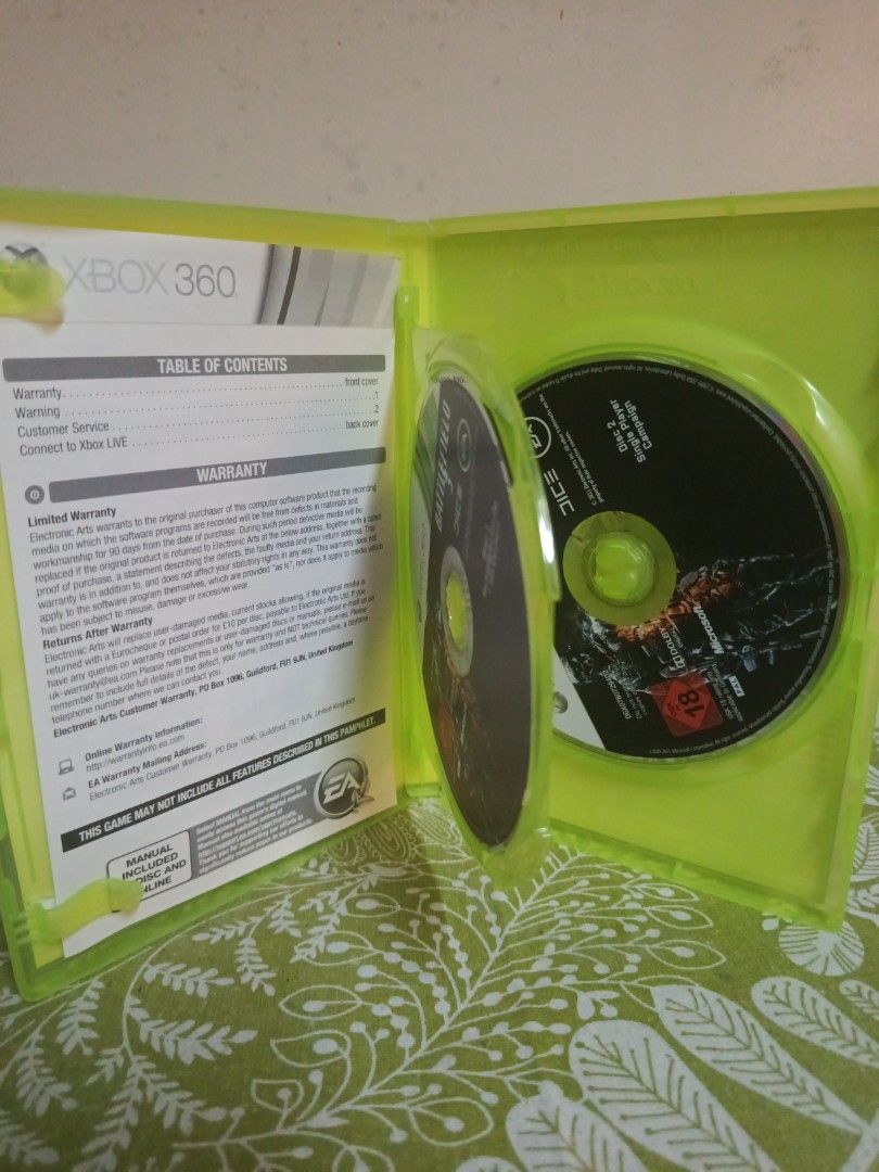 Xbox 360 Battlefield 3 Game (Category: Xbox) located in Muntinlupa City. Submitted by markkeub (Listing ID 1461754544, Image 3). Description: - Battlefield 3 for Xbox 360 - Includes both discs - Rated 16 - Award-winning: Best Action Game & Best Online Multiplayer - Powered by Frostbite 2 technology - Authentic single-player campaign - Online gameplay requires Xbox Live Gold membership - Please check photos for condition details pick up alabang se