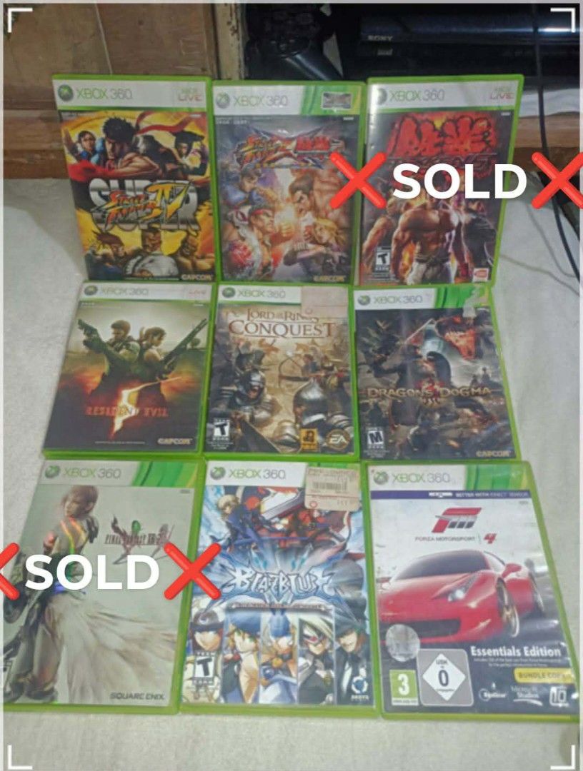 XBOX 360 BUNDLE TAKE ALL 3k (Category: Xbox) located in Antipolo. Submitted by guinevere.asamiya (Listing ID 1457162580, Image 1). Description: PRELOVED ITEMS ALL WORKING Final Fantasy XIII-2 ❌SOLD❌ TEKKEN IS SOLD ALL NTSC ONLY FORZA IS PAL CAN BUY BY PIECE PRICE DEPENDS ON WHAT GAMES.