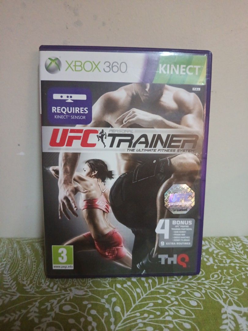 Xbox 360 Kinect UFC Trainer Game (Category: Xbox) located in Muntinlupa City. Submitted by markkeub (Listing ID 1461753903, Image 1). Description: - UFC Trainer game for Xbox 360 with Kinect - Full workout fitness system - Includes game disc and instruction manual - All items in original case pick up alabang send sameday lalamove or grab send 1/2 days flashexpress.