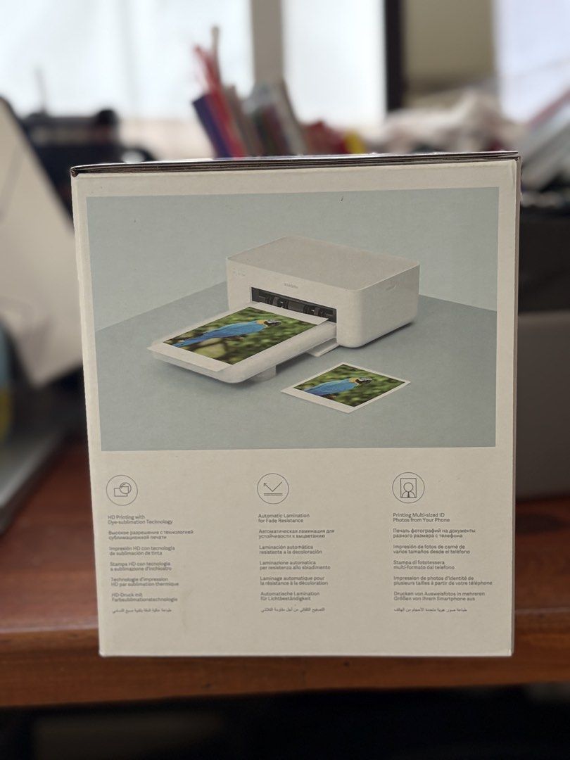 Xiaomi Instant Photo Printer 1S Set (Category: Printers, Scanners & Copiers) located in Dasmarinas. Submitted by aubreyanabee (Listing ID 1461716881, Image 3). Description: Brand new and sealed. Dasma location Features: - Print photos wirelessly from your smartphone. - High-definition (HD) printing with dye-sublimation technology for vibrant colors. - Automatic lamination for durable, smudge-proof prints. - Versatile for printing multi-sized ID p