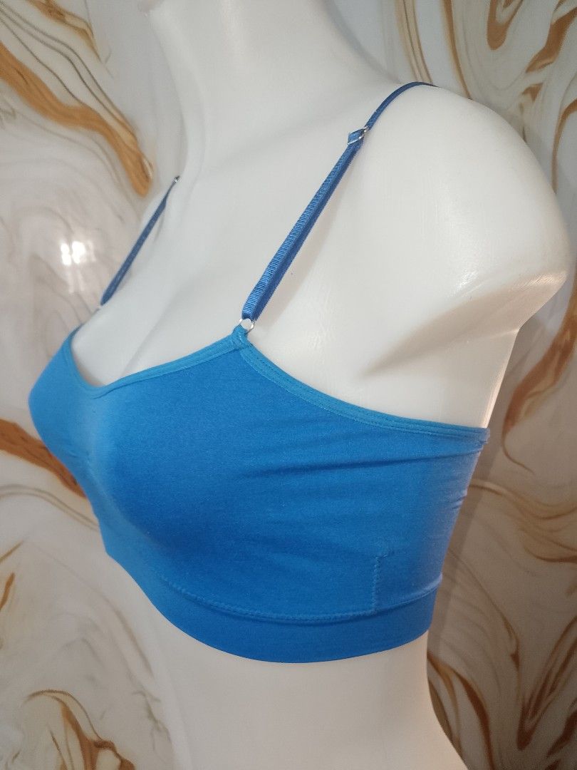 XS TO MEDIUM Blue Lace Back Bralette NOT PADDED (Category: Undergarments & Loungewear) located in Manila. Submitted by truecrystal-1407 (Listing ID 1461575862, Image 3). Description: - Comfy blue seamless bralette - Features pretty lace detail on back straps - Adjustable straps for a perfect fit - Ideal for everyday wear or lounging.