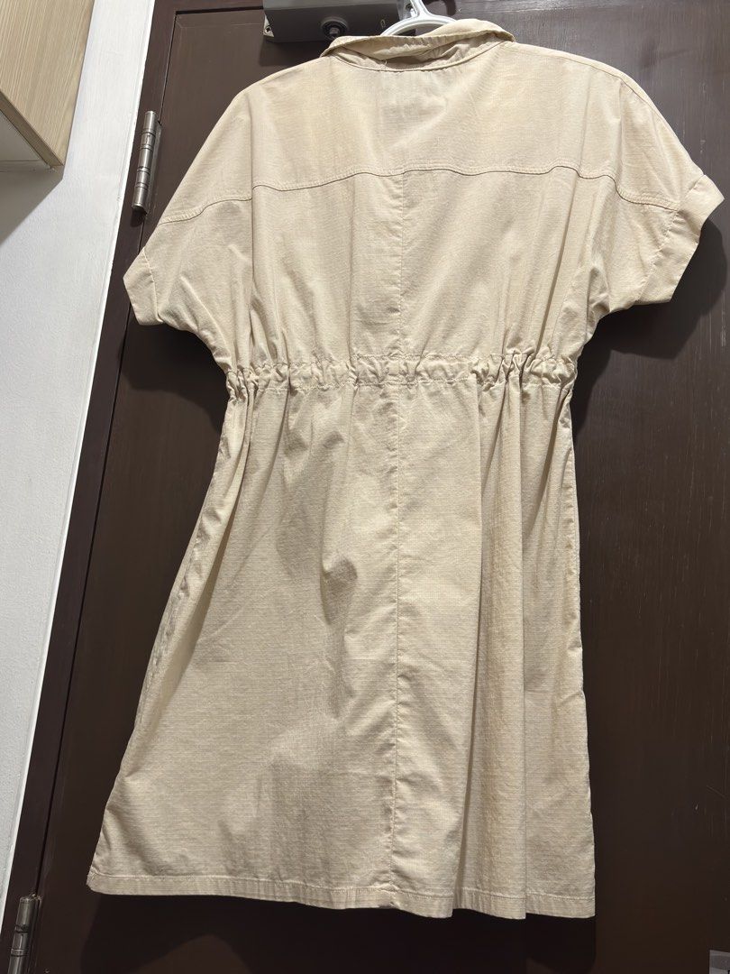 Yishion beige dress (Category: Dresses) located in Manila. Submitted by hellokitty657.pig (Listing ID 1461573049, Image 1). Description: Parachute material dress best for PH weather.
