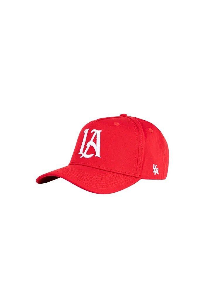 YOUNGLA A-Frame LA Snapback Hat (Category: Activewear) located in Bayombong. Submitted by rethreadsactivewear (Listing ID 1461669588, Image 3). Description: ON-HAND! READY TO SHIP! YOUNGLA A-Frame LA Snapback Hat Red Like new can pass as Brandnew 1499 only! Product Description MATERIAL: 100% Cotton. Highest Quality Twill Fabric FIT: Curved Brim. High Crown for added comfort and style. Snapback Rear Closure. One Size fits most. A-Frame. DESIGN: Im