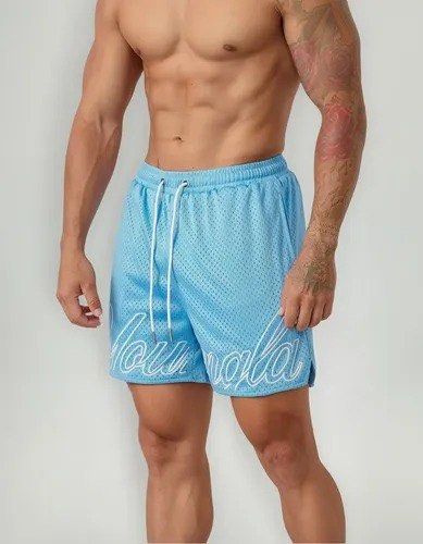 YOUNGLA Championship Mesh Short (Category: Activewear) located in Bayombong. Submitted by rethreadsactivewear (Listing ID 1461671898, Image 2). Description: ON-HAND! READY TO SHIP! YOUNGLA Championship Mesh Short Medium Like new 1599 only! These are the YoungLA 155 Championship Shorts in white/green. They are athletic mesh shorts featuring a large, white cursive “YoungLA” script logo across both legs. Key Product Details Material: Breathable doub