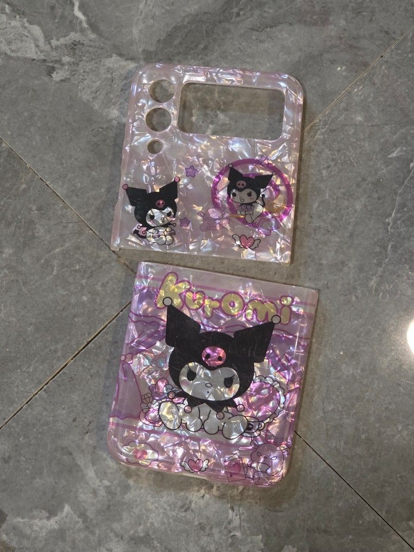 Z Flip 4 Sanrio Caee Set (Category: Cases & Sleeves) located in Taguig. Submitted by lovedbymicah (Listing ID 1461639811, Image 3). Description: Get all 8 for 600 only *Hello Kitty bedazzled (never used) *Kuromi w charm and pop socket *Kuromi pearlescent *Hello Kitty ribbon *3 Hello Kitty pink charms Last price posted. No breaking of set :) 📍BGC.