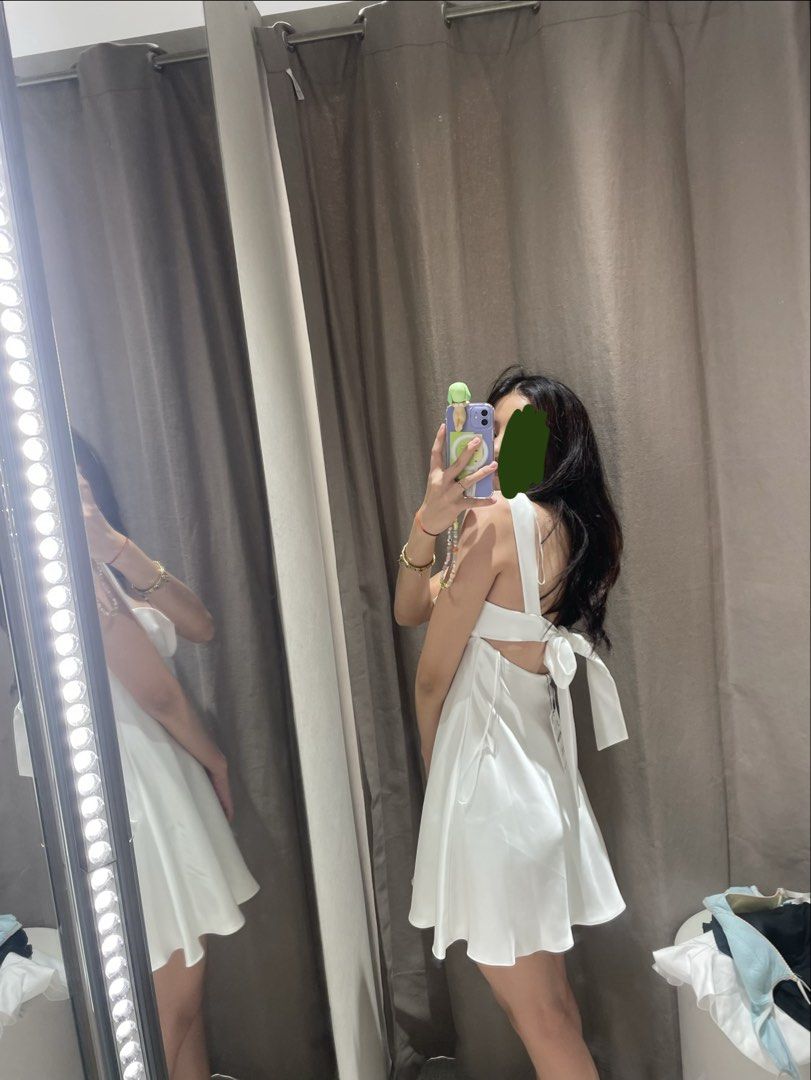Zara Backless Satin Dress (Category: Dresses) located in Manila. Submitted by urpradabae (Listing ID 1461703930, Image 2). Description: Worn once during grad! RFS: will not wear anymore.