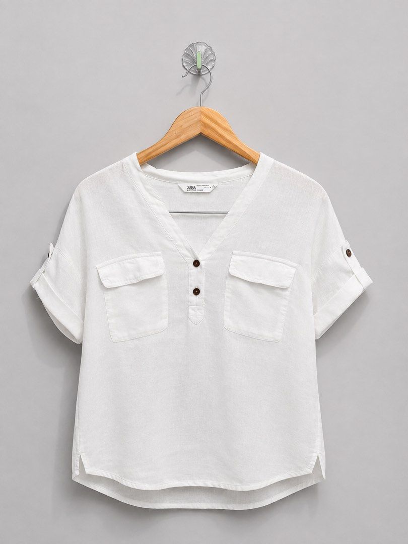 Zara blouse (Category: Blouses) located in Quezon City. Submitted by mhanelski (Listing ID 1461675728, Image 1). Description: Zara linen blouse.
