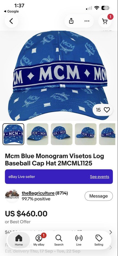 100% authentic MCM Monogram Cap SRP 400USD (Category: Caps & Hats) located in Quezon City. Submitted by samsontech (Listing ID 1461844032, Image 3). Description: Location: Mindanao Ave QC MCM monogram cap -100% authentic -unused/unworn -see 3rd photo for an idea how much the srp is -unisex Selling low at 5000 RFS: someone gave it as pasalubong. Wife got mad, so im selling it😄.