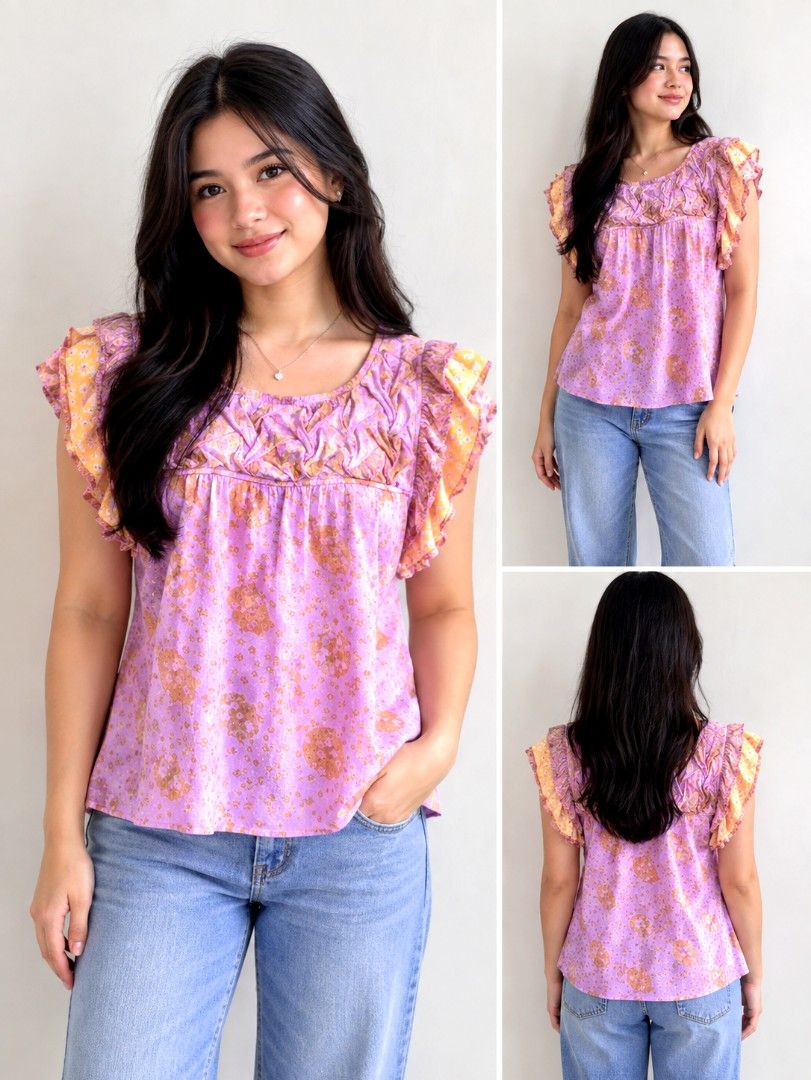 100%cotton Cute top (Category: Blouses) located in Los Banos. Submitted by lopecruz (Listing ID 1461460489, Image 1). Description: 21"armpit laid flat 21"length like new no flaws S-Medium.