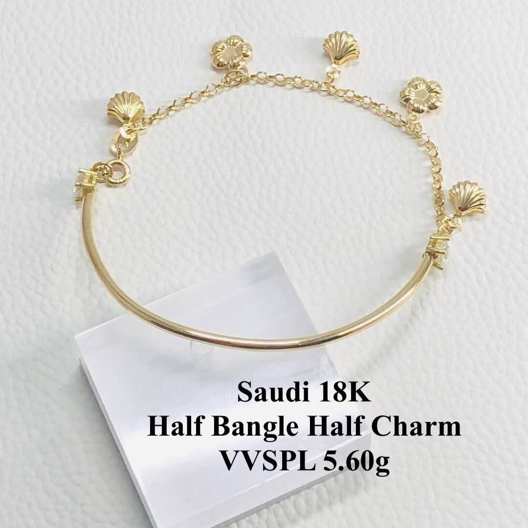 18k Saudi gold half bangle bracelet (Category: Bracelets) located in Manila. Submitted by bhelgoldseller2ndaccount (Listing ID 1462029438, Image 1). Description: New!!✨New!!✨New!! Authentic 18k Saudi Golds 💯pawnable/naisasanla 💯with high appraisal rate 💯good investment 💯Direct supplier price 👉OPEN for resellers 🌺please take time to evaluate their actual sizes and grams 👉Best panggift for all occasions ✅ Sold per grams not per piece Kya low