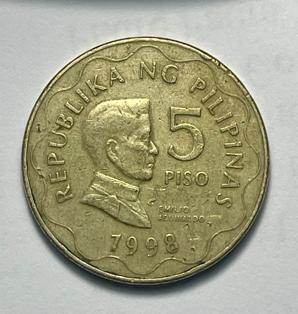 1998 Five Piso coin (Category: Currency) located in Mandaluyong City. Submitted by brightbear_6d8f63 (Listing ID 1461836333, Image 1). Description: .