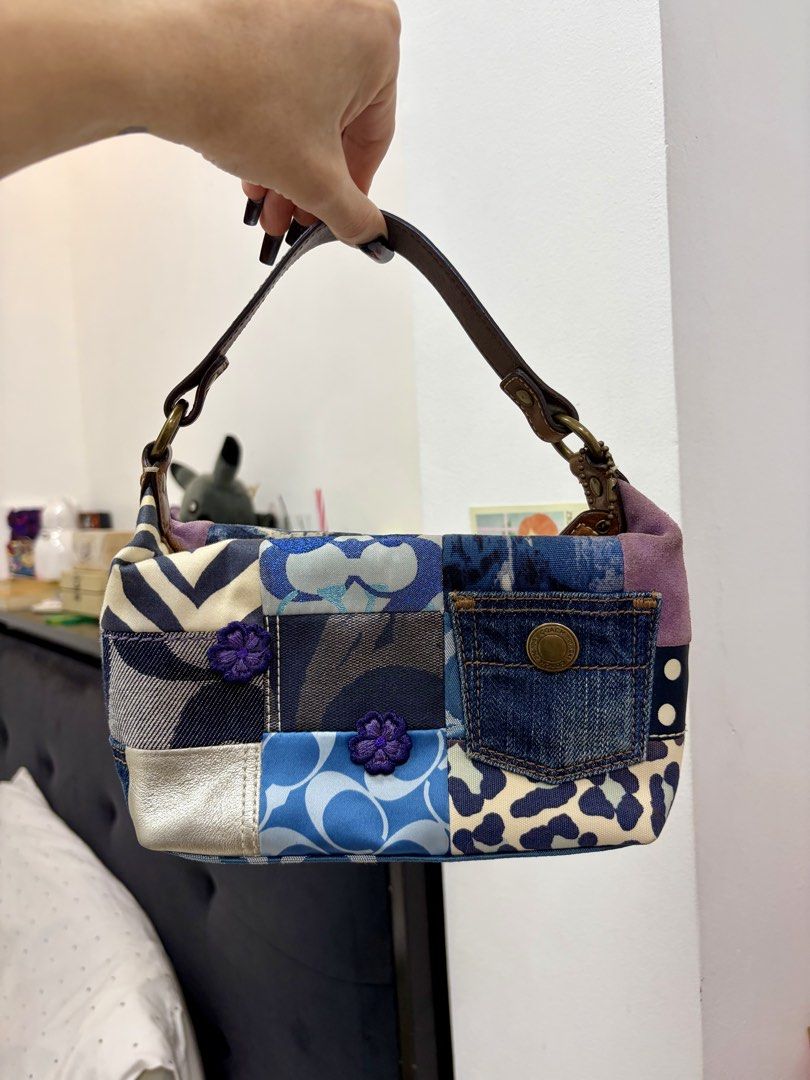 2000s Vintage Coach Patchwork Denim - Authentic (Category: Luxury Bags & Wallets) located in Manila. Submitted by effyboo (Listing ID 1461983129, Image 1). Description: - leather strap - original - has bag tag .