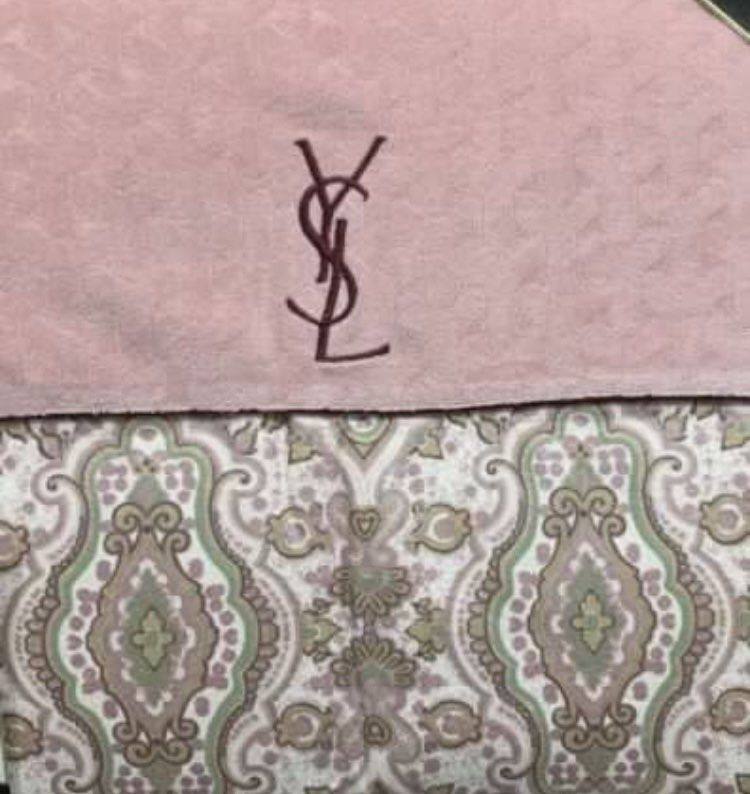 2 Auth YSL Beddings (Category: Bedding & Towels) located in Plaridel. Submitted by emilia.lily (Listing ID 1461977665, Image 1). Description: Out in the box,unused condition. Large size, measurements on the photo. Blue and pink YSL comforter blanket. From Japan 2 blankets.