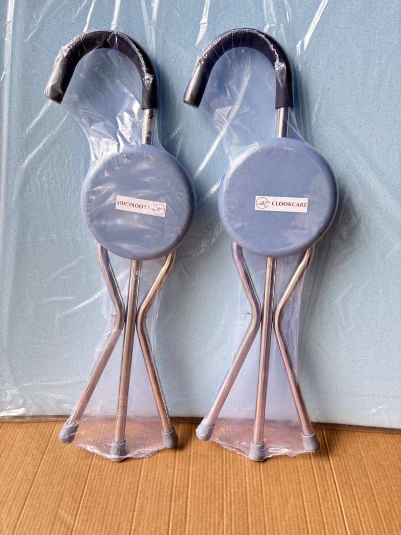 2x CLOOKCARE Walking Cane Stool Seat (Category: Medical Supplies & Tools) located in Manila. Submitted by rosel2001 (Listing ID 1461831709, Image 1). Description: - Brand new CLOOKCARE walking cane stools - Still in original packaging - Doubles as a portable seat and a walking cane - Ideal for events, concerts, or anytime you need a quick rest - Lightweight and easy to carry around.
