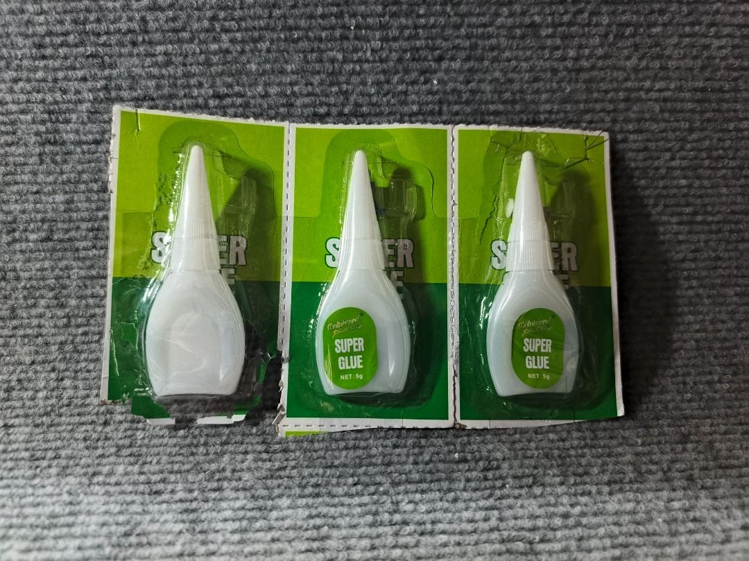 3pcs Super glue (Category: Home Improvement Tools & Accessories) located in San Leonardo. Submitted by burgossanleonardo.12345 (Listing ID 1461816956, Image 2). Description: 3 pcs super glue With damage on the lower part of packaging Good for home repairs.