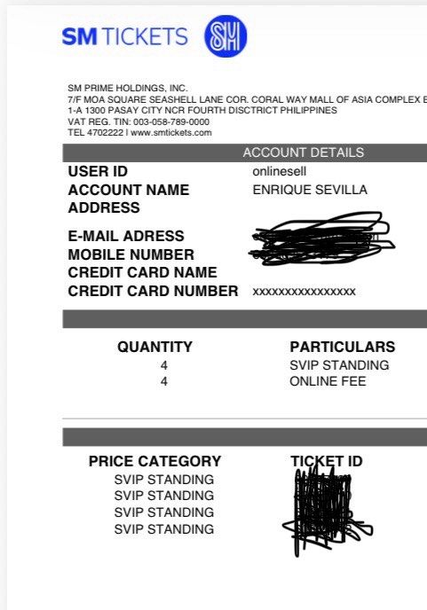 5SOS VIP STANDING NOV 11 CONCERT (Category: Events Tickets) located in Manila. Submitted by equesvlla59398 (Listing ID 1461845206, Image 2). Description: Hi! I’m selling my 2 extra VIP floor standing tickets 5SOS nov 11 ... show. I wont be in Manila for the show : (|| but only selling 2 kasi my brother and his gf will watch. Haven’t claimed the tickets para di mabura the details on it, can claim if you want it na, but preferably around October Se