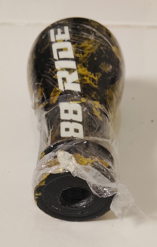 88 RIDE Bride Style Gear Shift Knob (Category: Other Automotive Parts and Accessories) located in Caloocan City. Submitted by tamonchi (Listing ID 1461895942, Image 1). Description: - Unique black and gold marble design - Features the '88 RIDE' logo in white - Adds a stylish touch to your car interior - Universal fit (please check compatibility with your vehicle) - Brand new, still wrapped in plastic.
